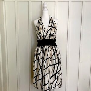 Evan Picone Geometric Print Halter style fit and flare dress